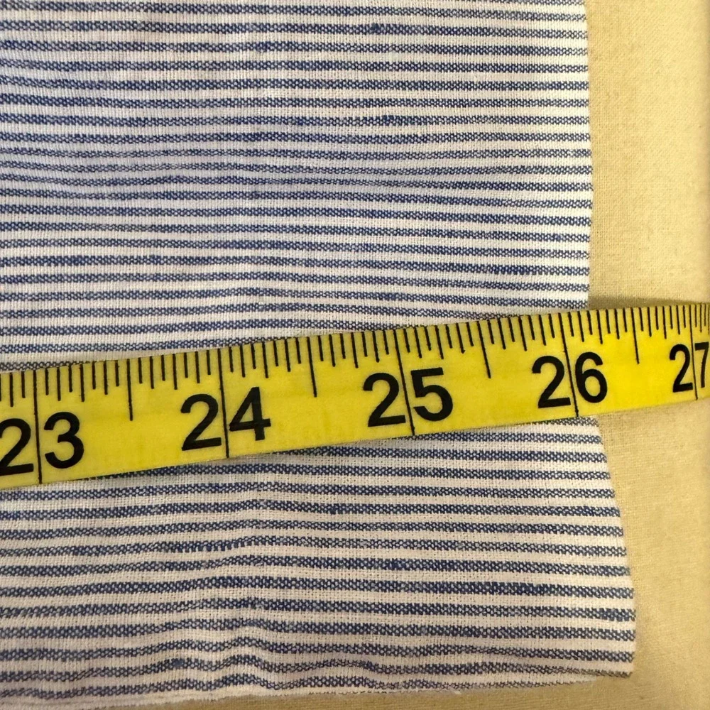 Banana Republic Avery Trousers Women 4 Blue White Seersucker Striped Linen Blend